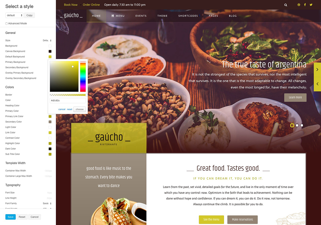 live customizer